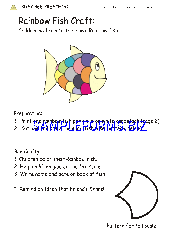 Rainbow Fish Template pdf free